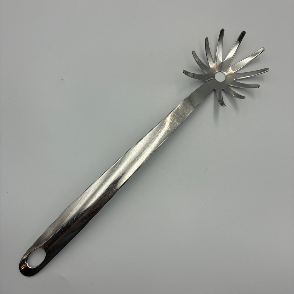Oneida 18/8 Stainless Steel Pasta Server Spaghetti Fork Silver Minimalist 12in